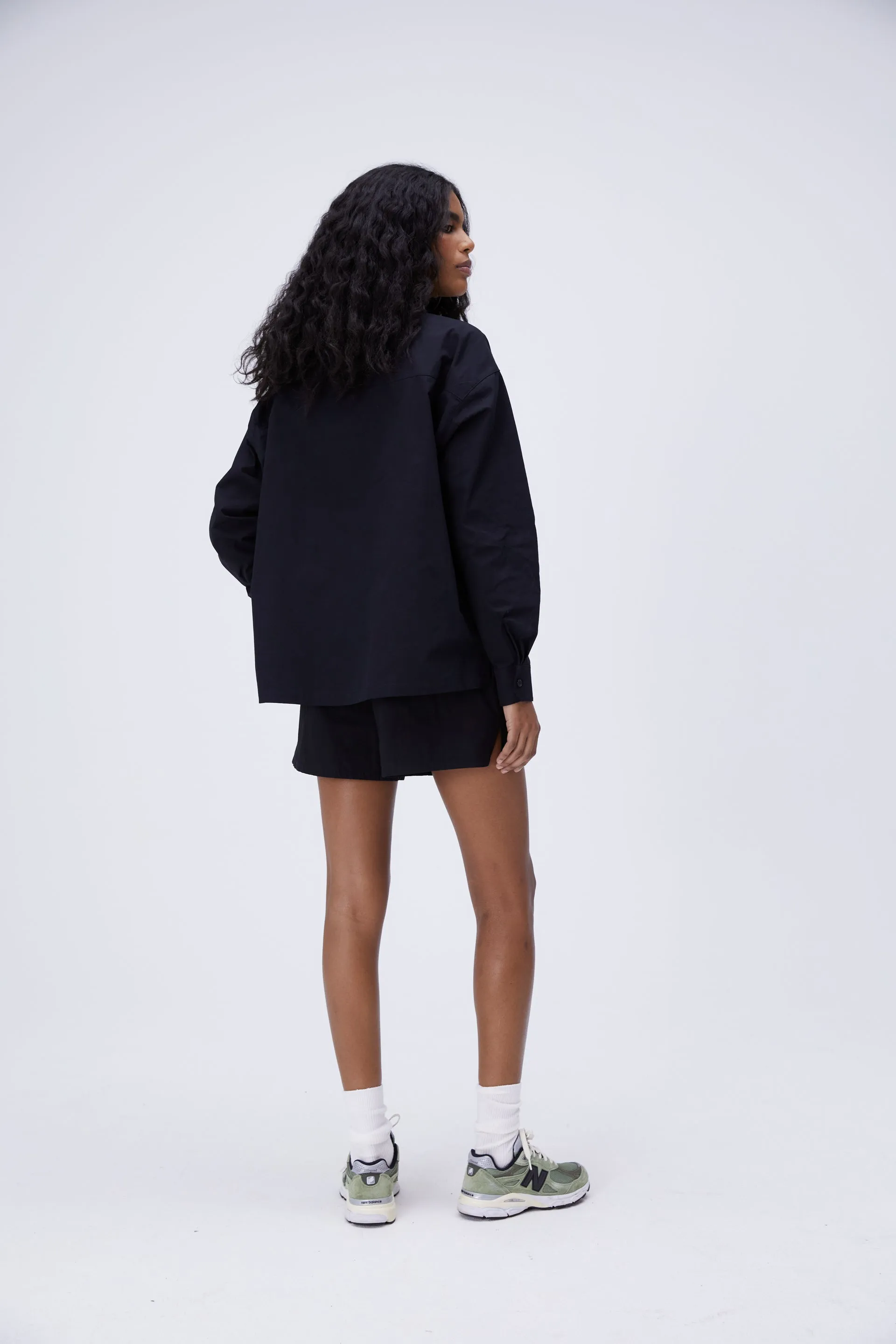 Oversized Poplin Shirt - Black