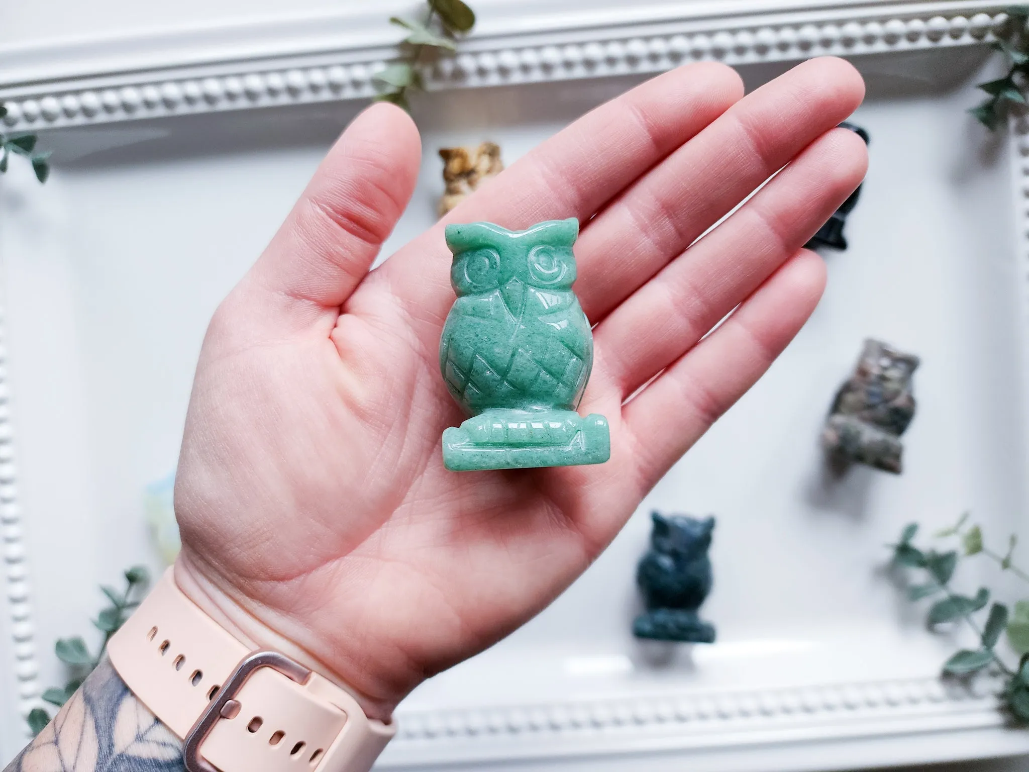 Owl Crystal Carving || 2