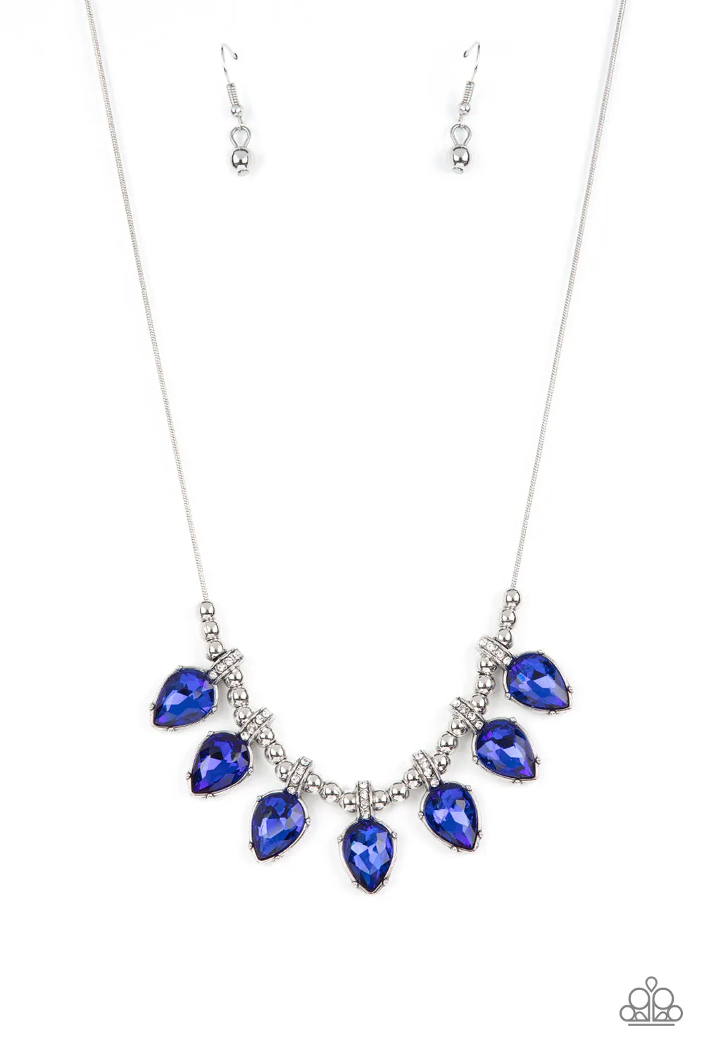 Paparazzi Crown Jewel Couture - Blue Short Necklace