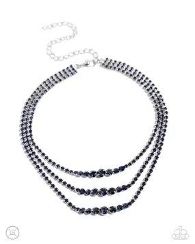 Paparazzi Dynamite Debut Blue Choker Necklace & Earring Set