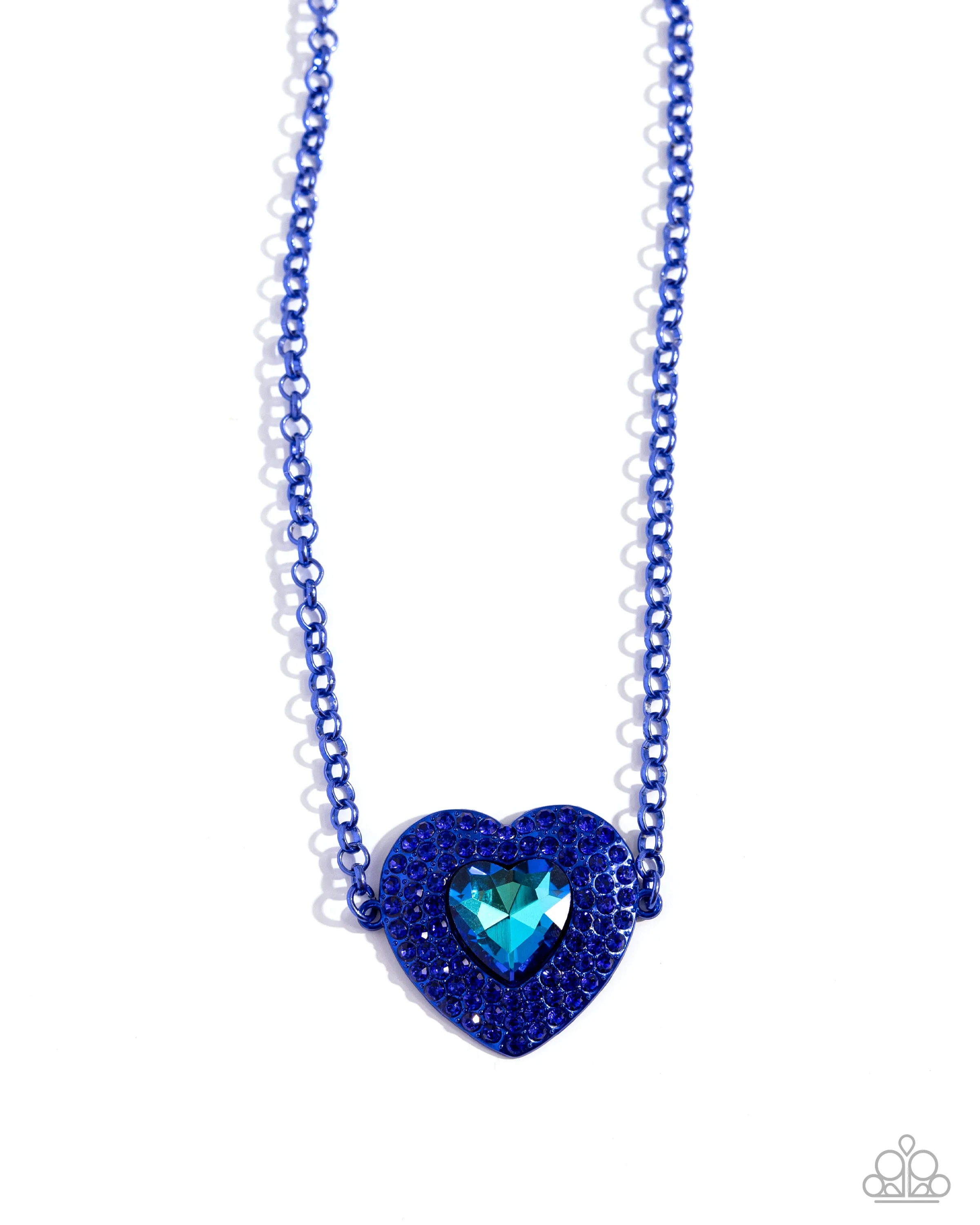 Paparazzi Locket Leisure Blue Necklace & Earring Set