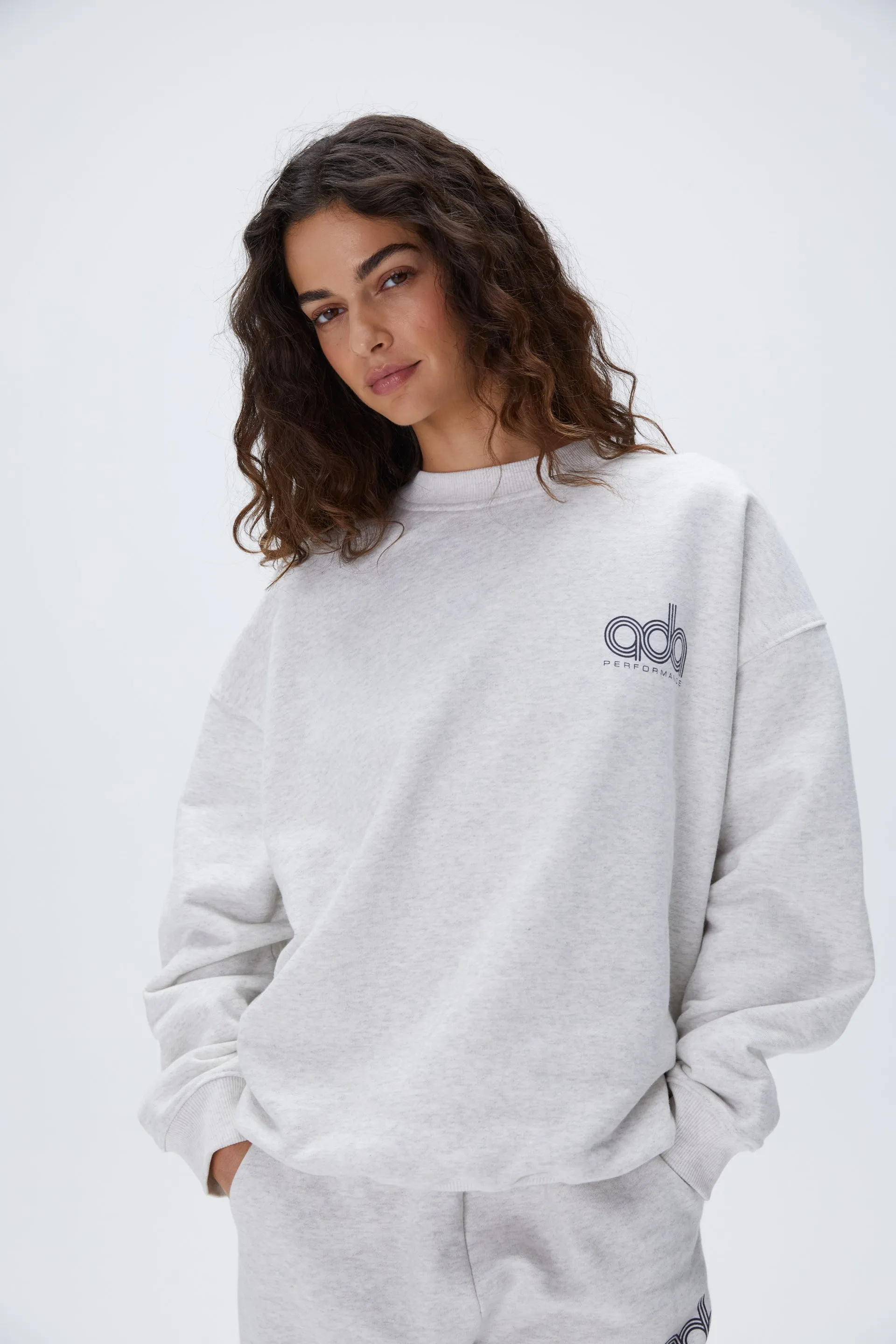 Performance Oversized Sweatshirt - Light Grey Melange