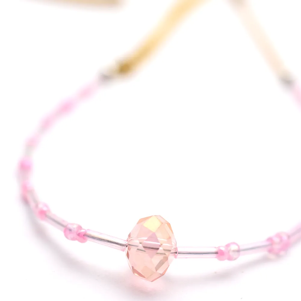 Pink Crystal Beaded Belly Chain