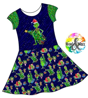 PREORDER - Who-Ville  -Tree - Isla Dress-w/PANEL