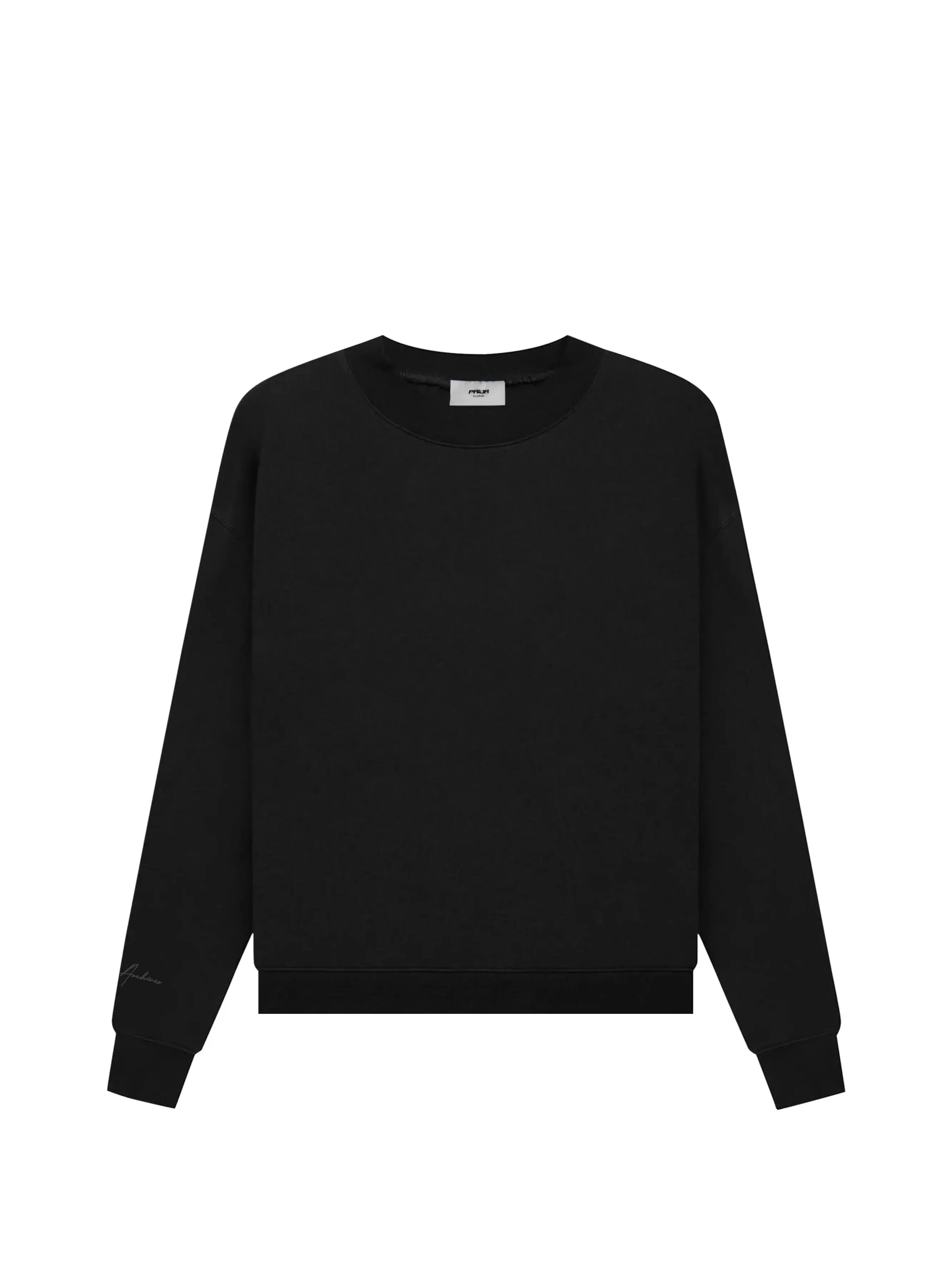 Prior Black Collection Embroidery Logo Oversized Crewneck Sweatshirt Onyx