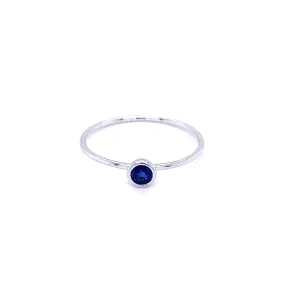 Round Blue Sapphire Stacker Ring