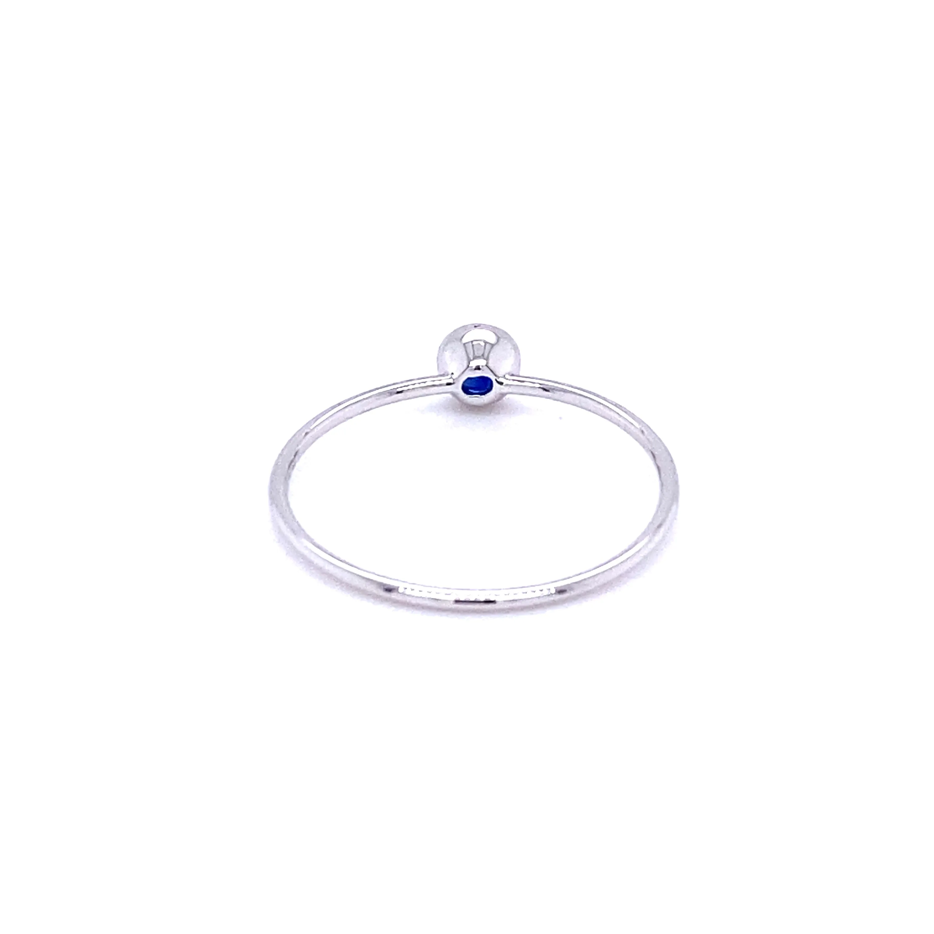 Round Blue Sapphire Stacker Ring