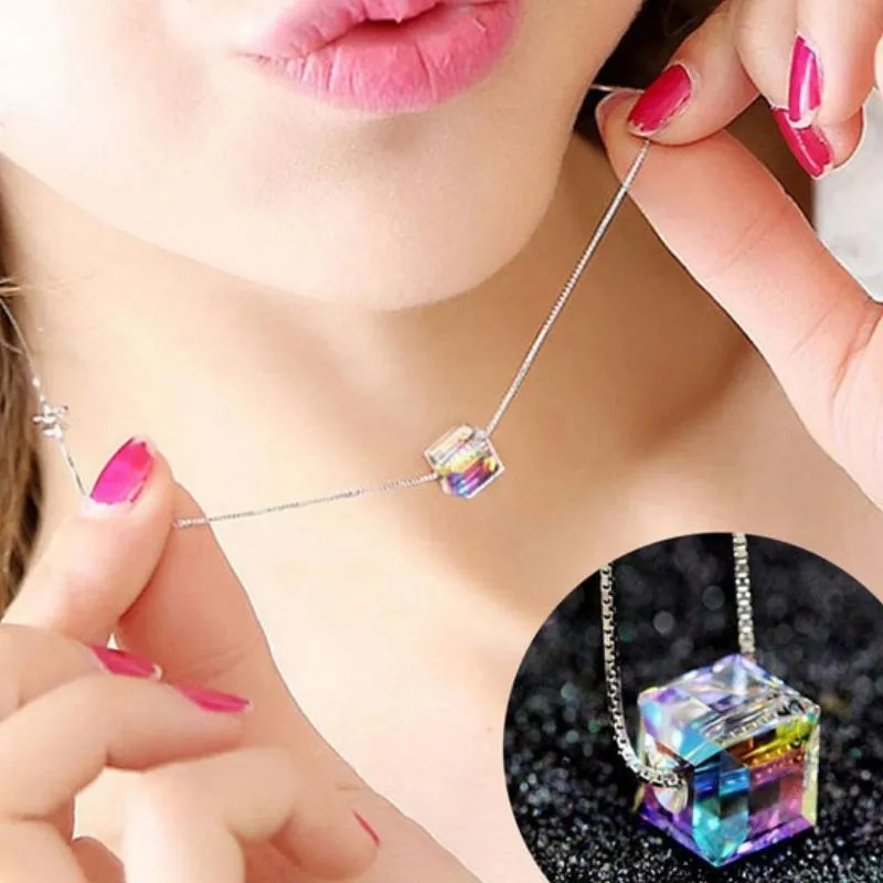 Rubicon Rainbow Aurora Sugar Cube Necklace