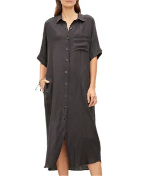 Sandra Linen Shirtdress (Black)