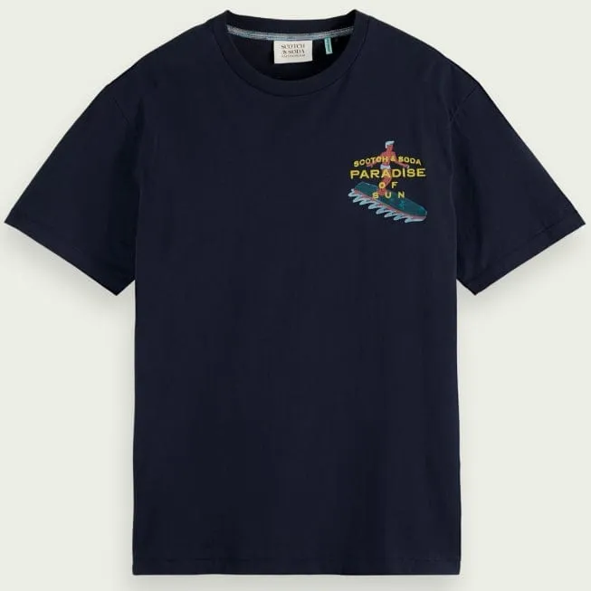 Scotch & Soda Embroidered Artwork Tee (Navy) 172306