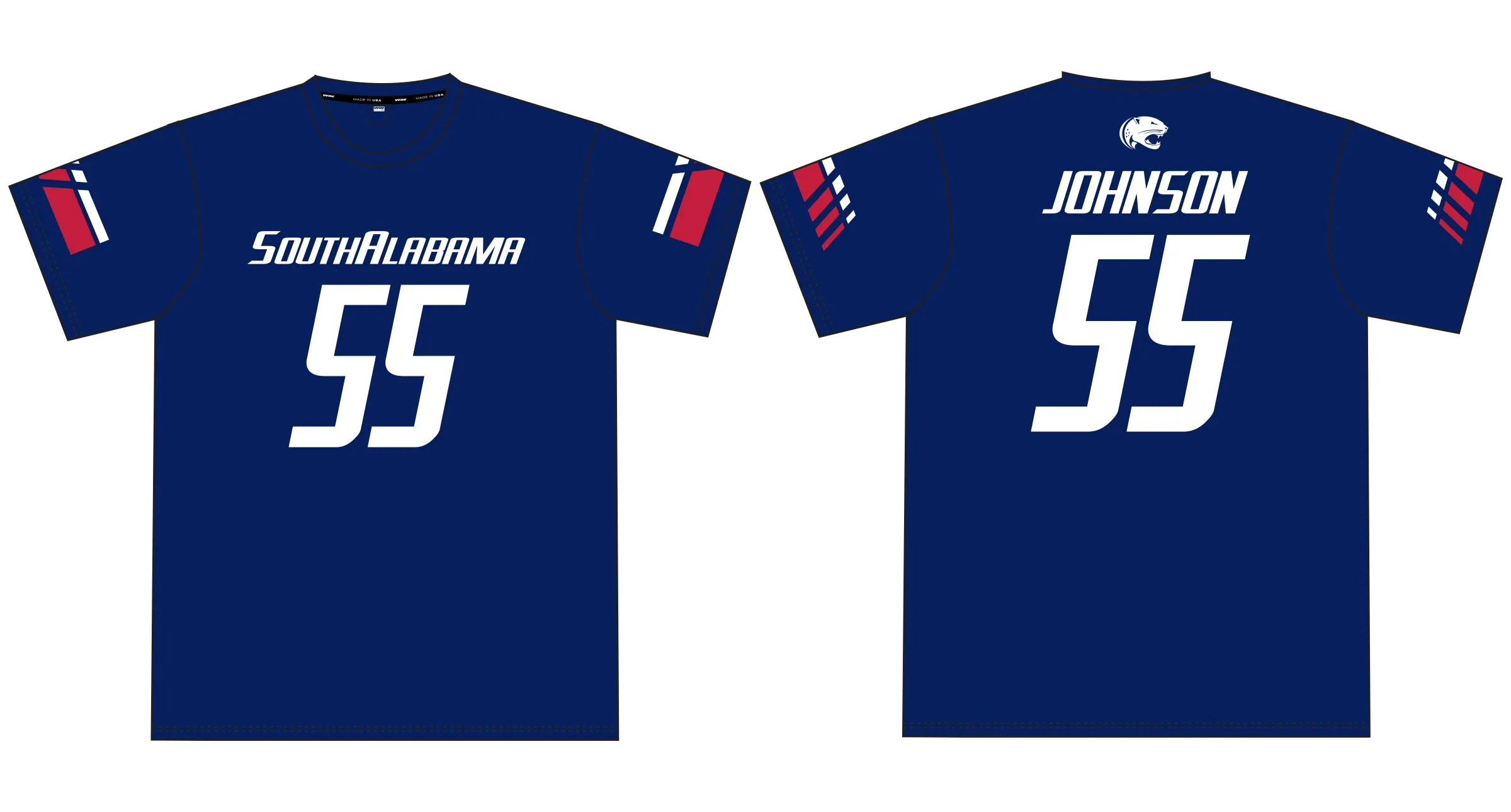 South Alabama Jaguars Navy Short Sleeve Microtech Jersey