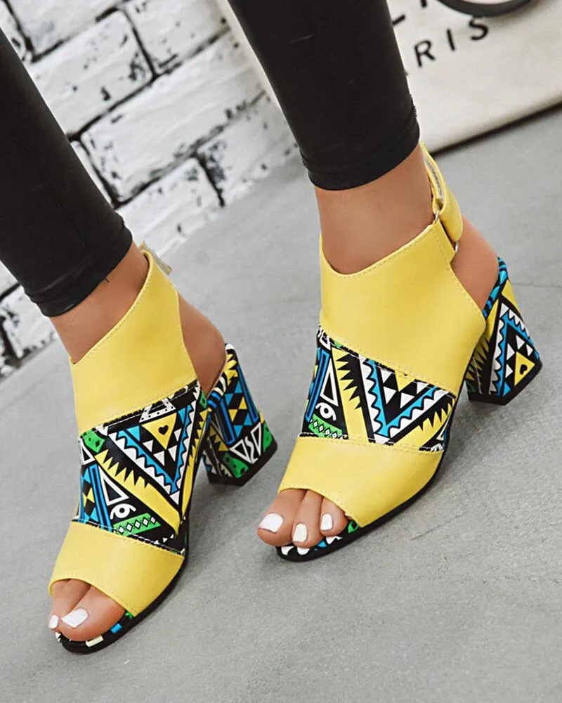 Split Joint Peep Toe Magic Tape Sandals