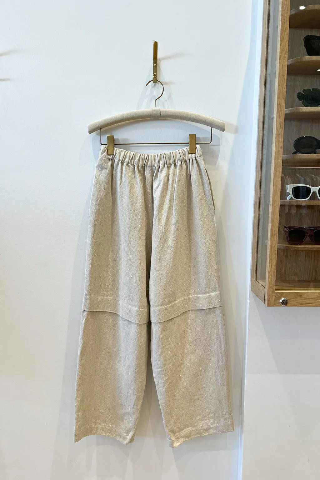 SPLIT PANTS IN NATRUAL