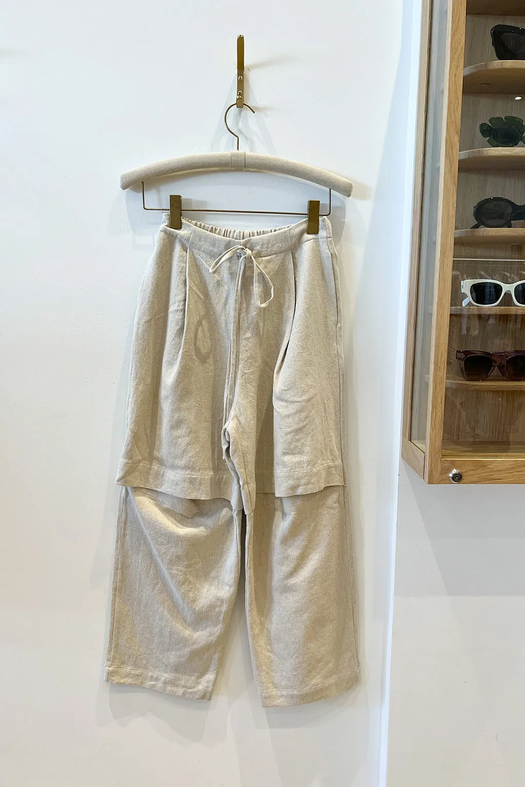 SPLIT PANTS IN NATRUAL