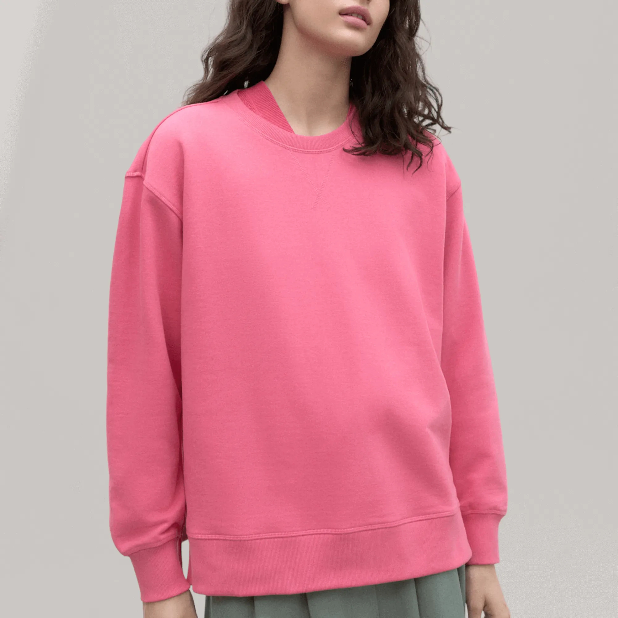 Storm - Oversized Crew Neck Cotton Sweatshirt - Gardenia | Women's