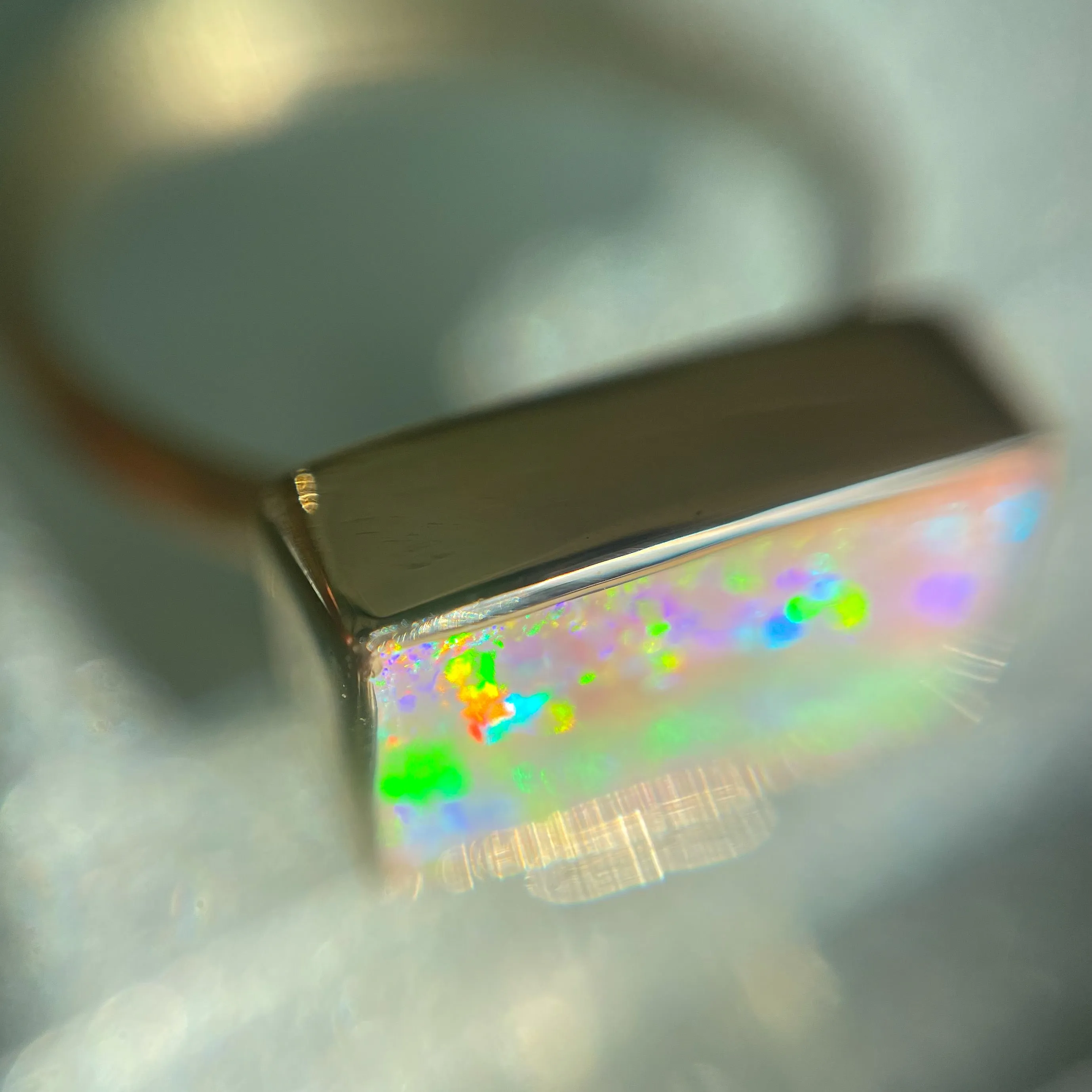 View from a Rainbow Australian Opal Ring