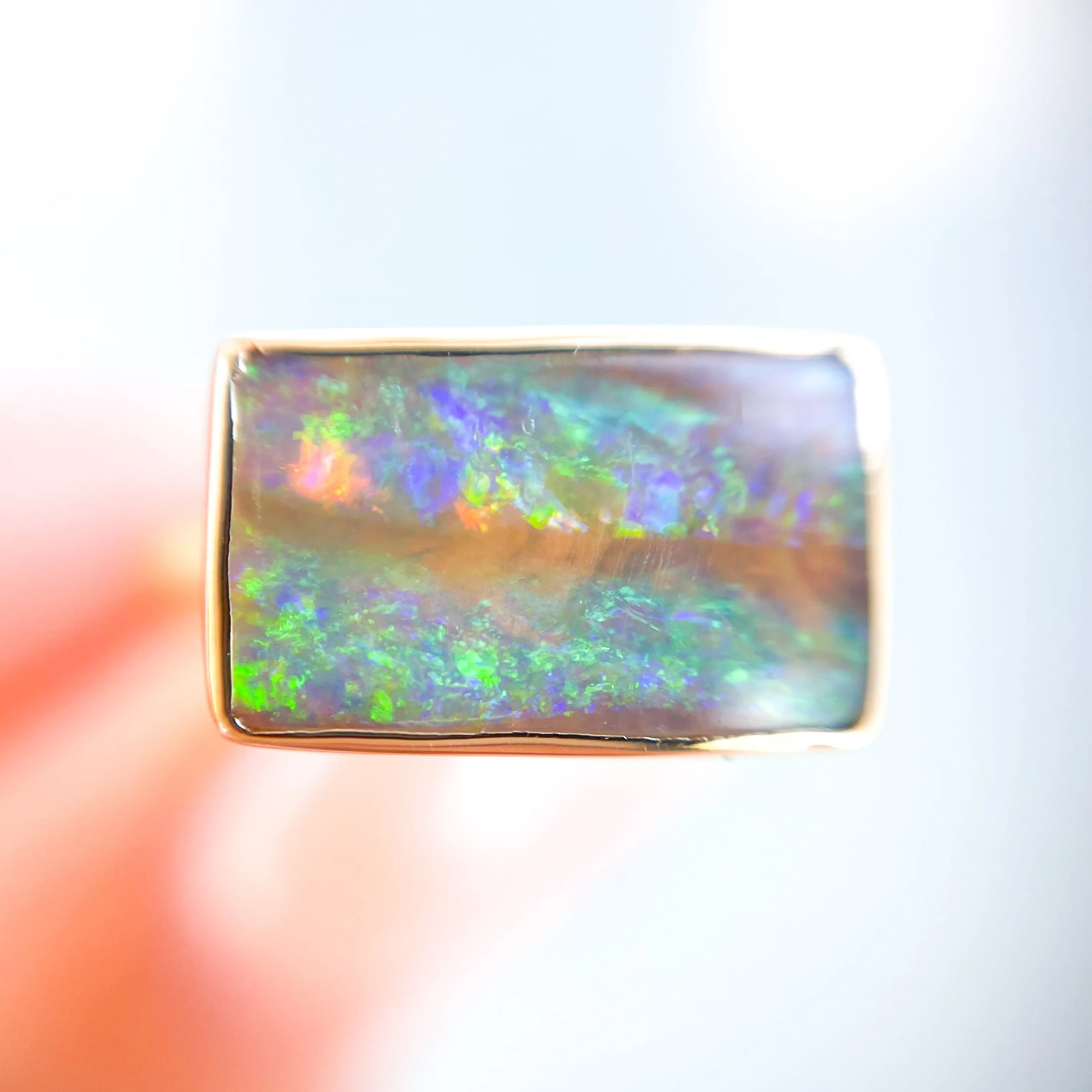 View from a Rainbow Australian Opal Ring