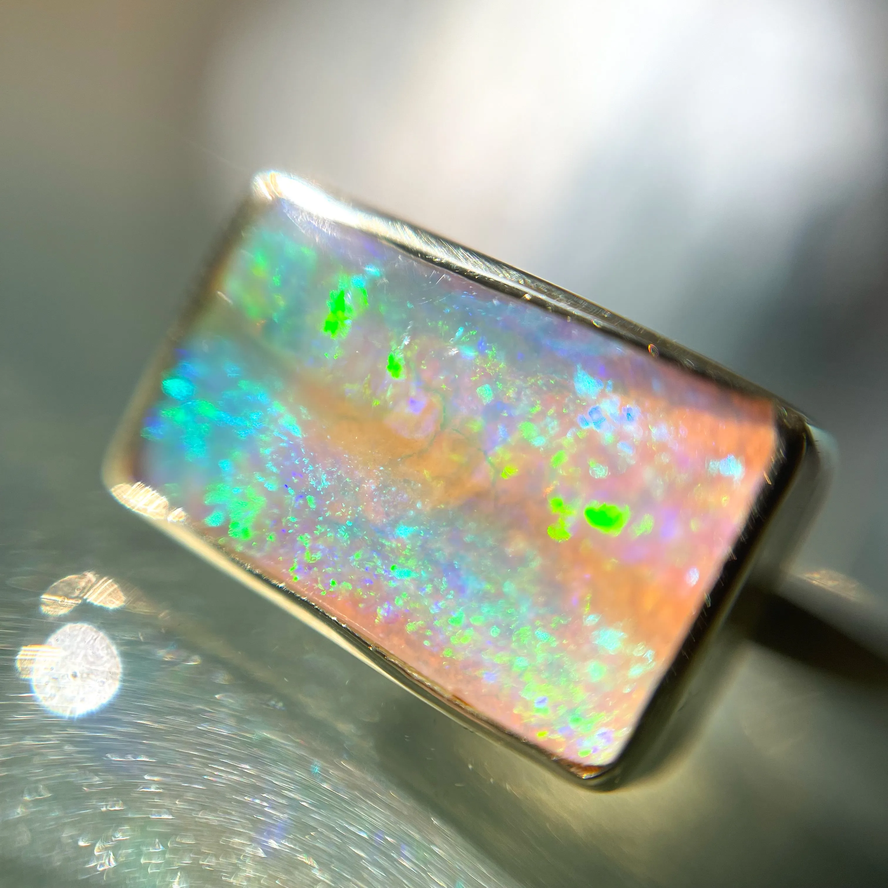 View from a Rainbow Australian Opal Ring