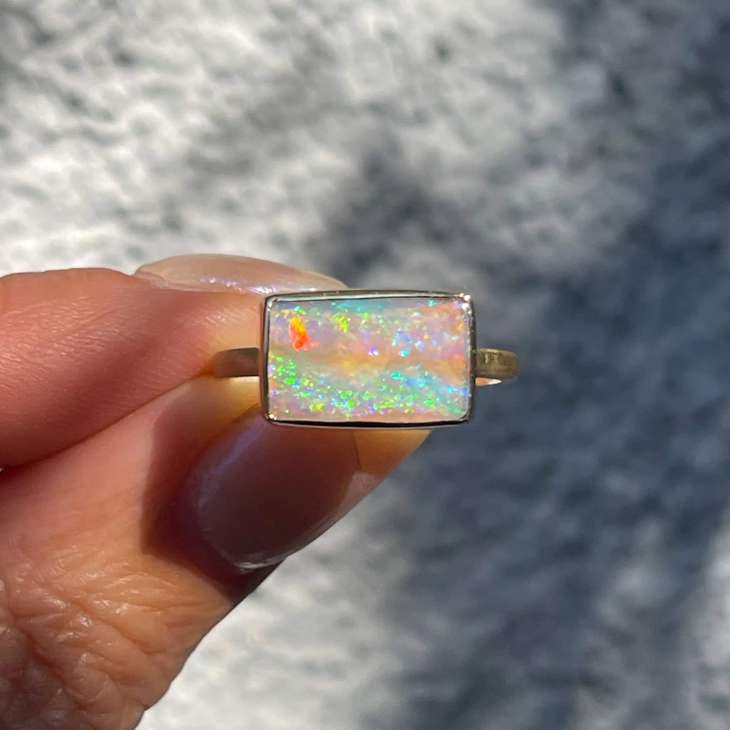 View from a Rainbow Australian Opal Ring