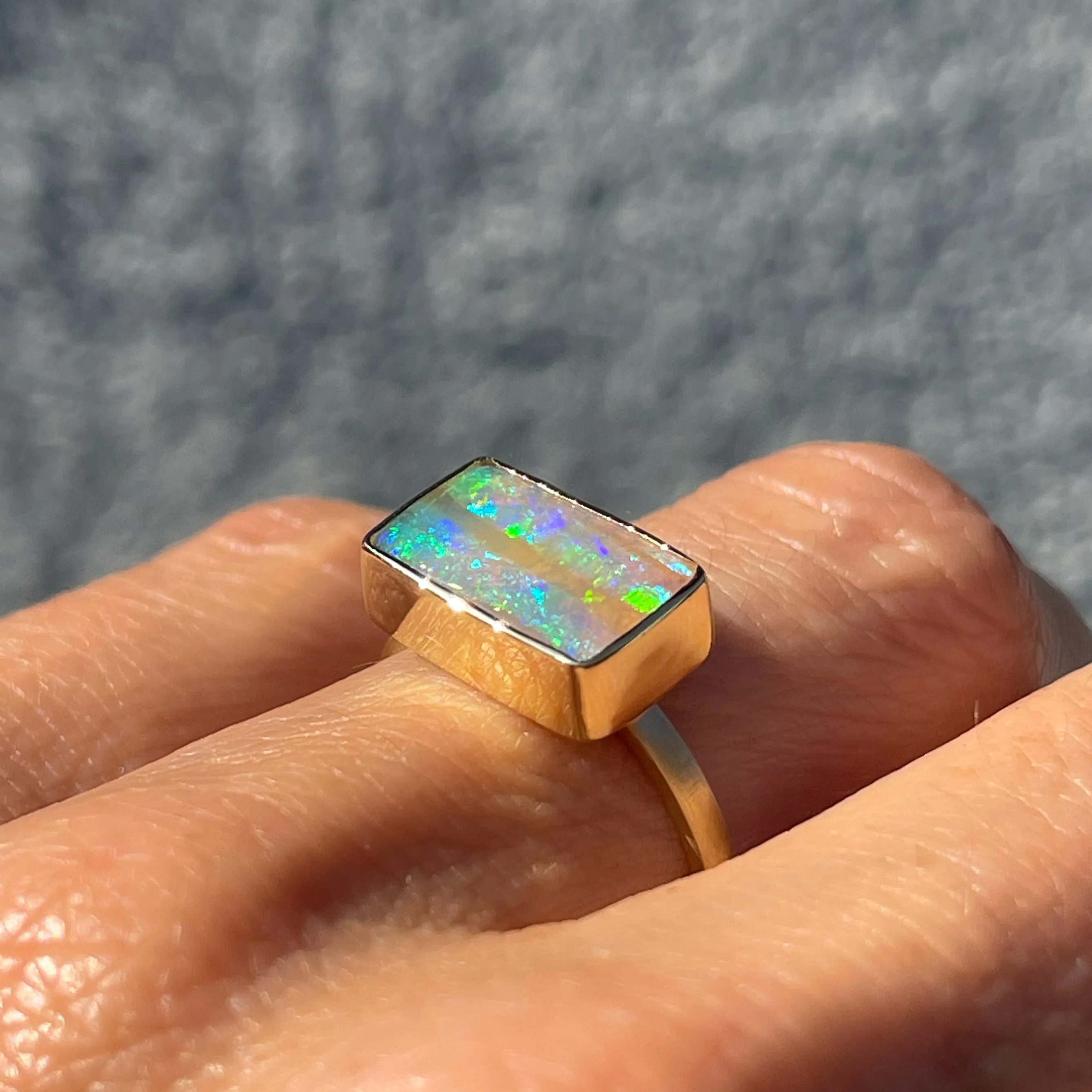 View from a Rainbow Australian Opal Ring