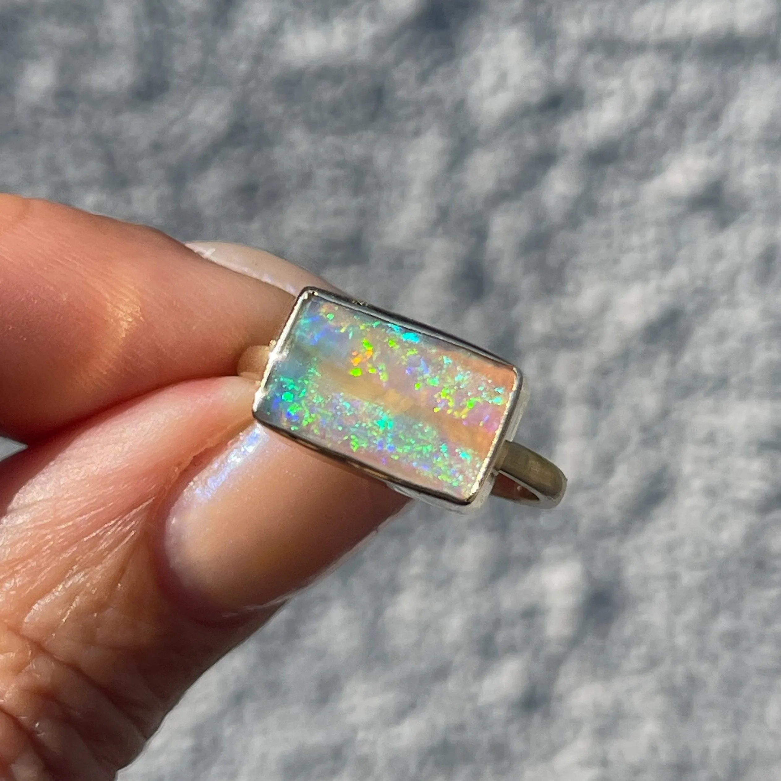 View from a Rainbow Australian Opal Ring