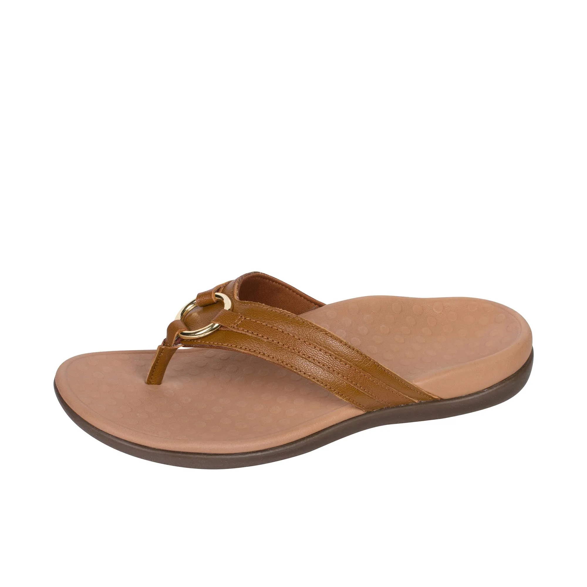 Vionic Womens Tide Aloe Toe Post Sandal Mocha