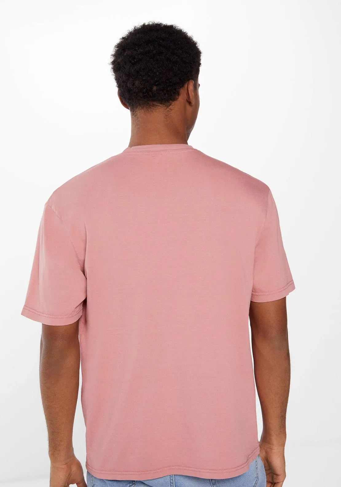 Washed T-shirt with logo - Pink