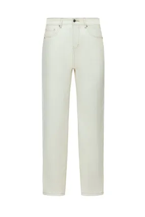 WOMENS STRAIGHT JEANS-IVORY