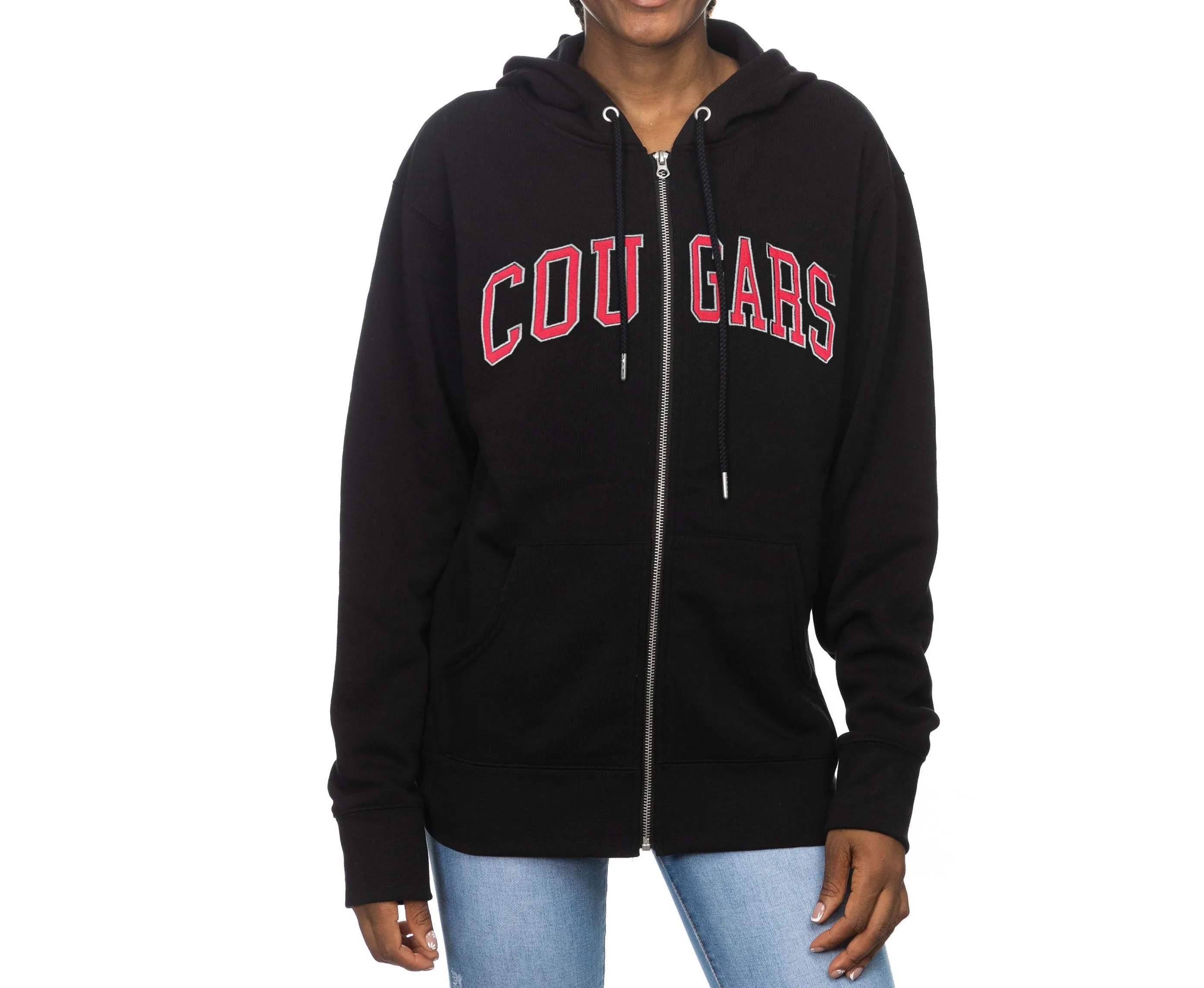 ZooZatz Unisex Black COUGARS Full Zip Hoodie